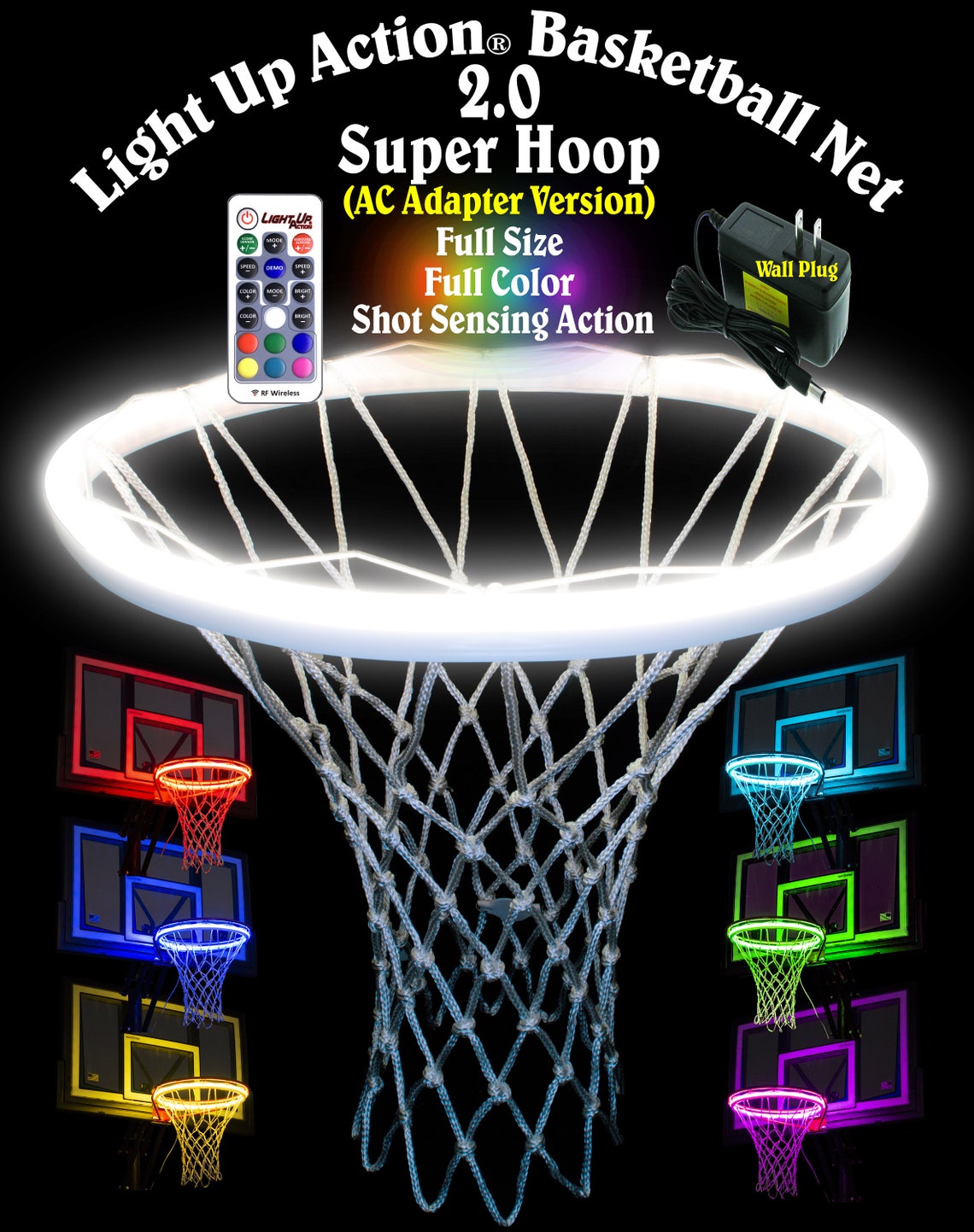 Light up Action Super Hoop Neon Basketball Goal Lighting System With