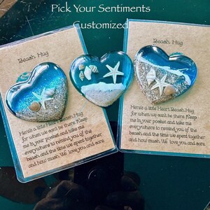 Beach Sand Heart Hug: Resin Keepsake, Anxiety Aid, Wedding Favor,Pocket Hug,turtle pocket hug