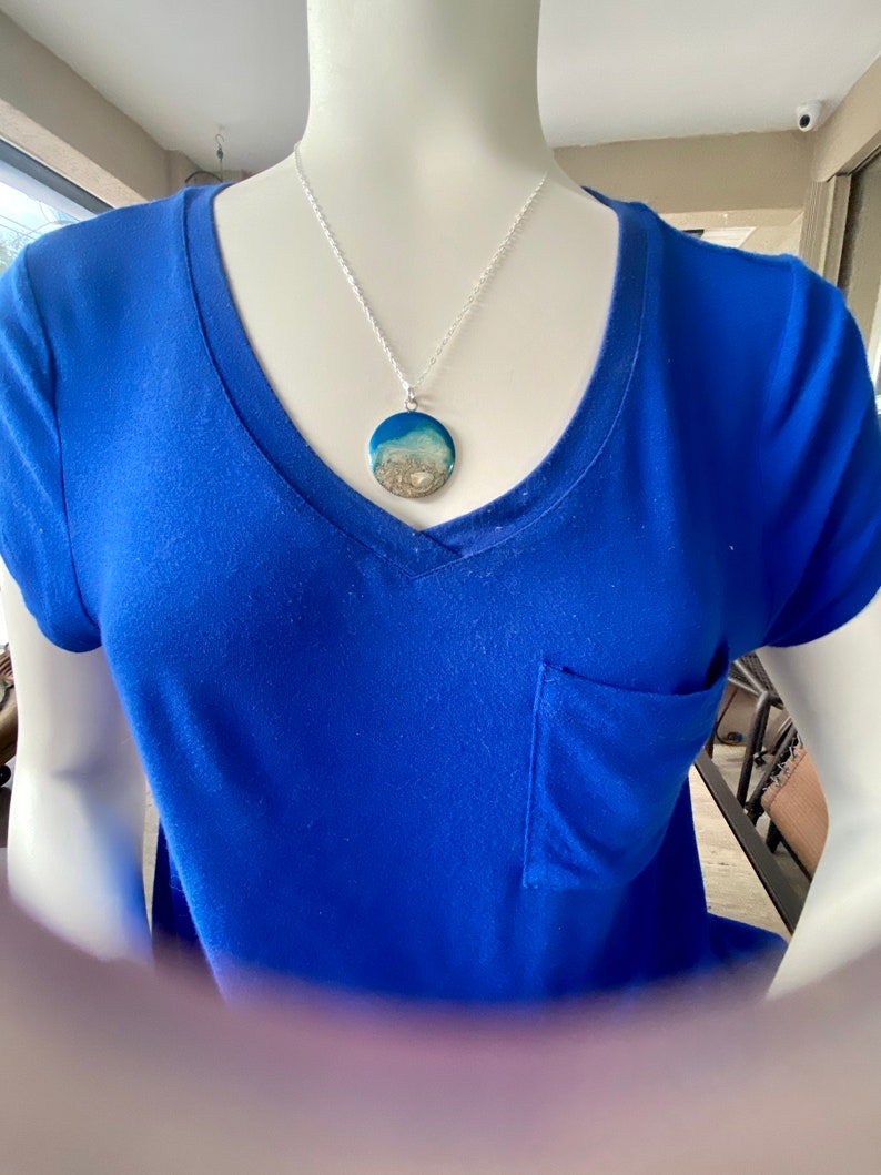 Beach Cremation Art Pendant Ocean Pendant AshesCremation Etsy