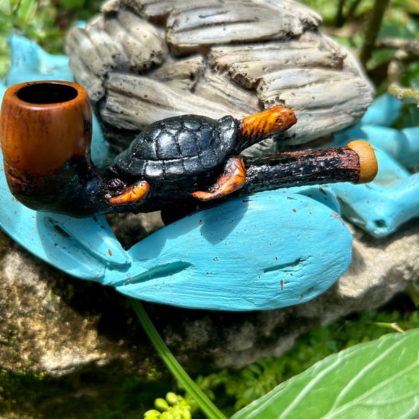 Sea Turtle Pipe, Smoking hand pipe,handmade spiritual Pipe,Smokers Gift, Hippie gift, Turtle lover gift