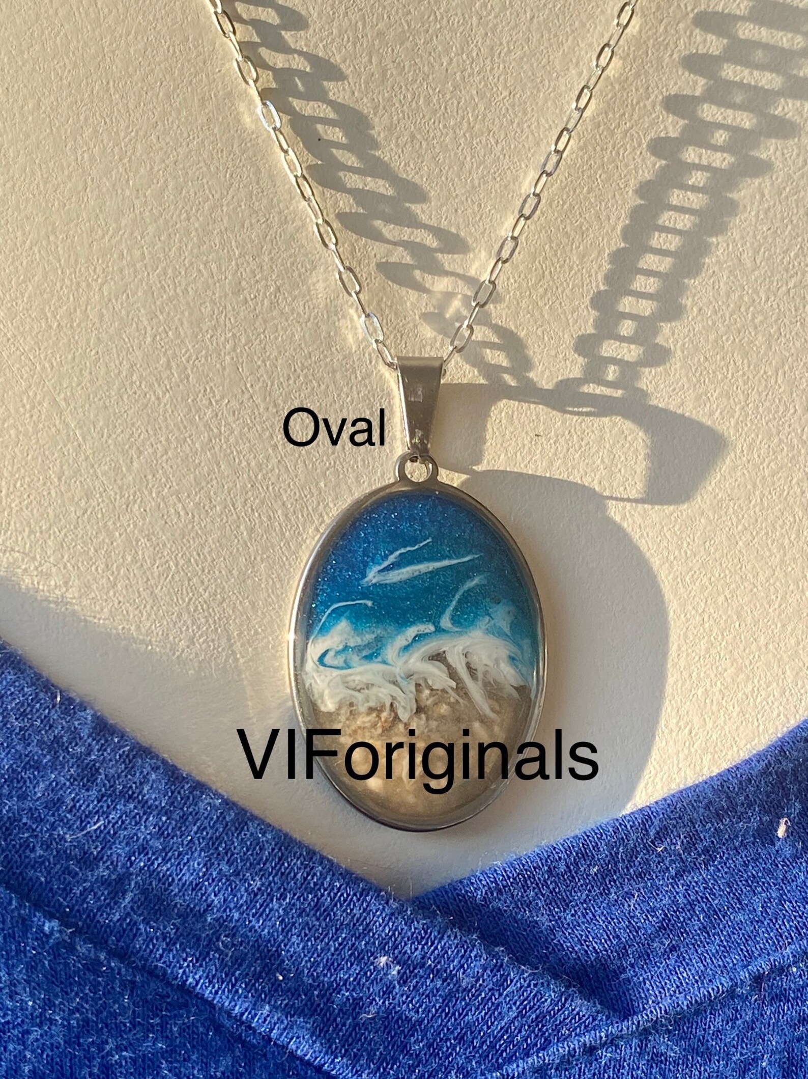 Beach Cremation Art Pendant Ocean Pendant Ashescremation Etsy