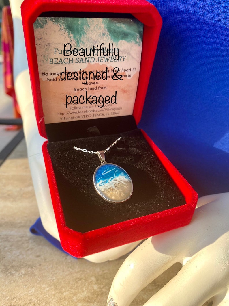 Beach Cremation Art Pendant Ocean Pendant Ashescremation Etsy