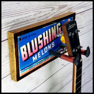 Vintage Label Art Reclaimed Wood Ukulele Hanger