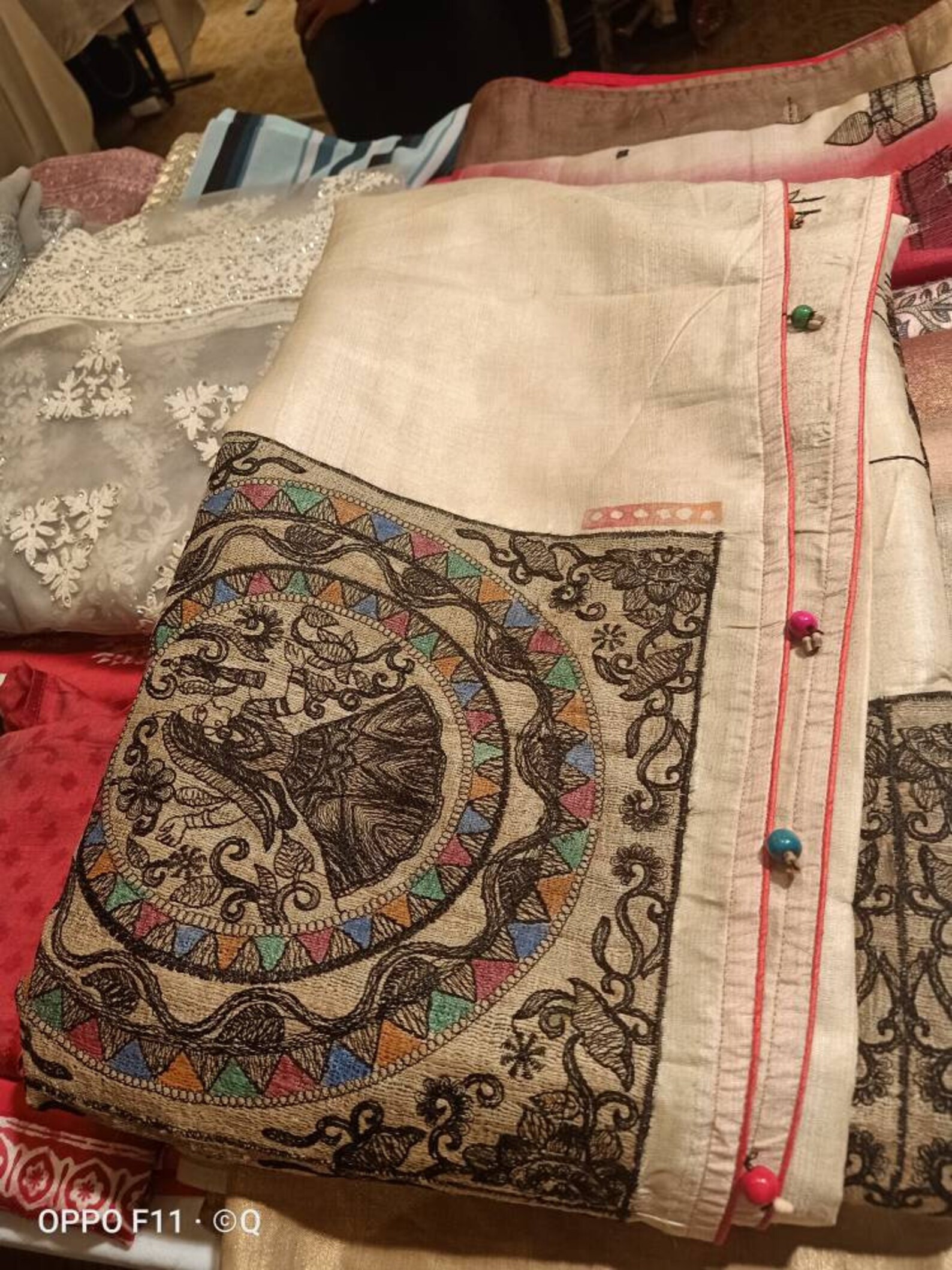 Pure Handloom organic tussar silk with Madhubani embroidery Etsy