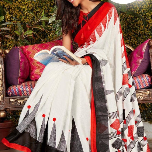 Handloom shops Linen Saree khesh linen palash khesh sari with blouse piece