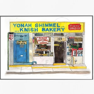 Yonah Shimmel Knish Bakery, Lower East Side NYC. Jewish Bakery, Nyc Storefront, NYC Facades, wall art, new york art, LES art, new york gifts