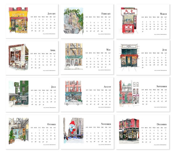 2024 Nyc Desk Calendar, 2024 NYC Calendar, Nyc Prints NYC Holiday Gift-new  York Prints - Etsy