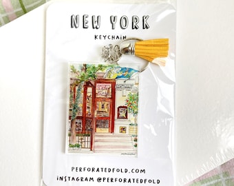 Cafe Lalo NYC Keychain for New Yorkers, Nyc lovers. NYC, New York Keychain, New York Gifts, NYC Acrylic Keychain, New York City Gift