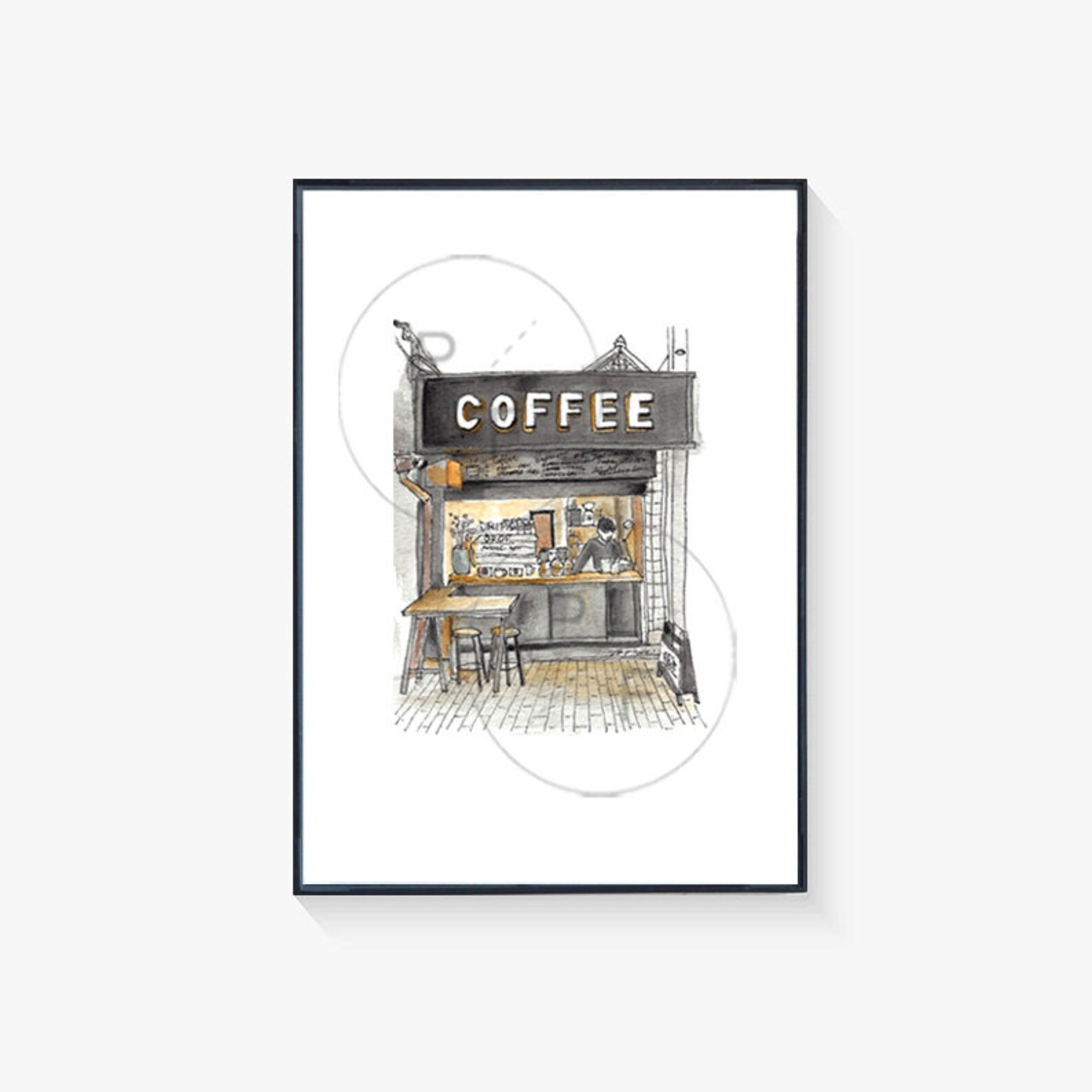 Coffee Shop Tokyo Japan Digital Print Cafe Wall Art Coffee Etsy