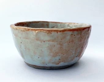 Classic ceramic shino bowl. Handmade on pottery wheel, stoneware handmade ceramics, home decor, pottery gift