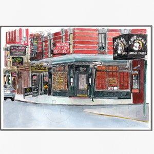 Greenwich Village print-MacDougal Street NYC,Off the Wagon,Artichoke Pizza,Minetta Tavern,Cafe Wha.NYC gift,New York print,New York City art