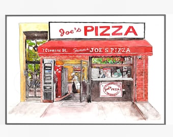 Joe's Pizza, Greenwich Village, NYC. Carmine St, Bleecker St.West Village, East Village, Times Square, FIDI, Williamsburg art.NYC Storefront