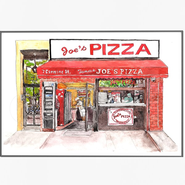 Joe's Pizza, Greenwich Village, NYC. Carmine St, Bleecker St.West Village, East Village, Times Square, FIDI, Williamsburg art.NYC Storefront