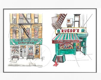 NYC Delis - Russ & Daughters, Russo's New York CIty. NYC Restaurants, New York City wall art, New York wall art, NYC prints