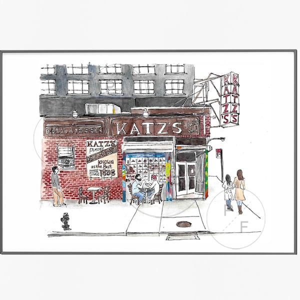 Katz Deli, LES, NYC print, When Harry Met Sally, NYC Deli, Manhattan Diner. Lower Eastside Nyc, Katz's Delicatessen, Manhattan Art Print