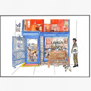 Levain Bakery, Upper West Side, Upper East Side, Soho,  Brooklyn, New York City. NYC bakery, NYC art, nyc bakery art print, NYC Storefront