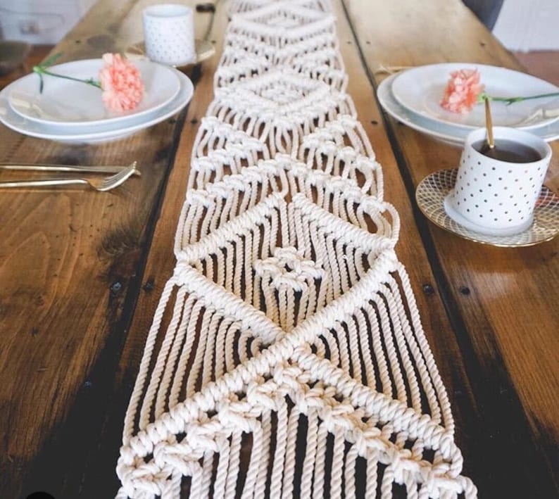 Macrame Table Mat Handmade with 100 Cotton Rope Macrame Etsy