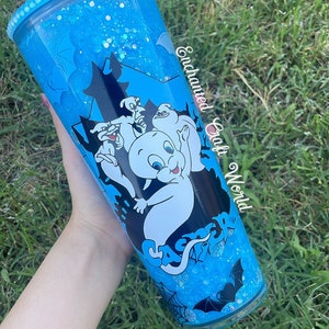 Halloween Ghost Tumbler - Cute Ghost - Starbucks Halloween Snowglobe