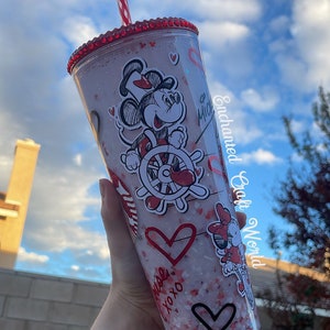 Mickey and Minnie theme Snowglobe Tumbler - Bling