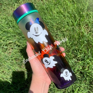 Authentic Glass halloween tumbler Mickey Ghost Minnie Ghost Spooky Halloween Mickey bats Minnie bats image 1