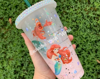 Little Mermaid Cold cup Reusable Tumbler- Ariel - Ursula - King Triton - Little Mermaid