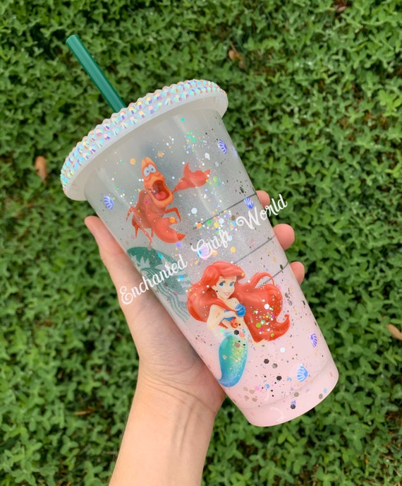 Little Mermaid Cup, Ariel-sebastian-flounder Custom Cup 