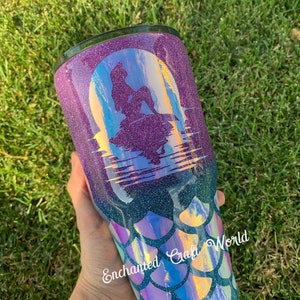 Little mermaid holographic scales tumbler- Princess Ariel