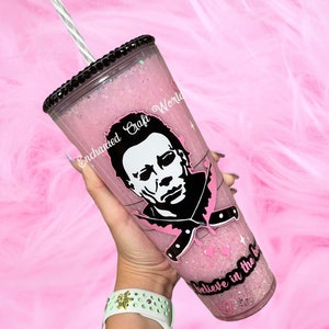 Michael Halloween Tumbler - Michael- Halloween - Pink - Boogeyman - Bling-custom made