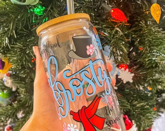 Christmas glass can