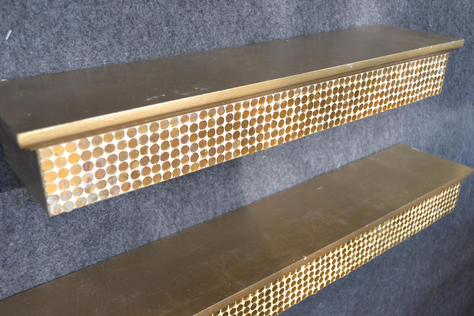 Gold Wall Shelves 30 Inch floating shelf Wood Modern Display Etsy