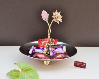 Dekorative Snacks Schale aus Stahl und Messing, Salatschüssel, Haus wärmendes Geschenk, 1. Jahrestag Geschenk