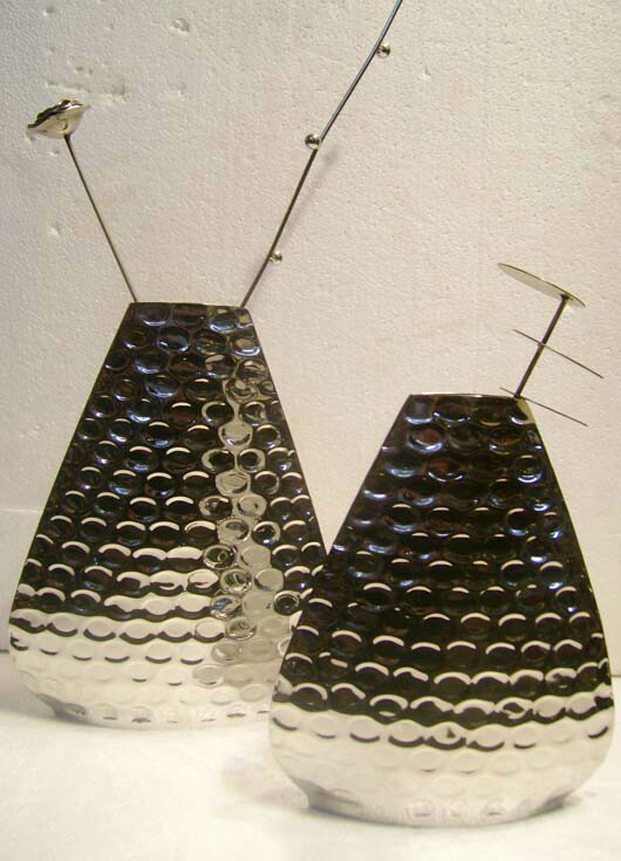 Hammered Design Stainless Steel Flower Vases Modern Room Etsy UK