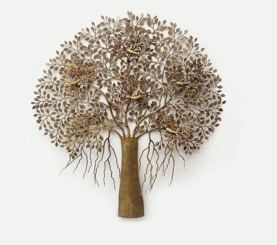 Brass Tree Of Life Wall Art 36 Inch Bodhi Tree Wall Art Custom Decor For Home Office Brass Artifact Kalpavriksha Tree