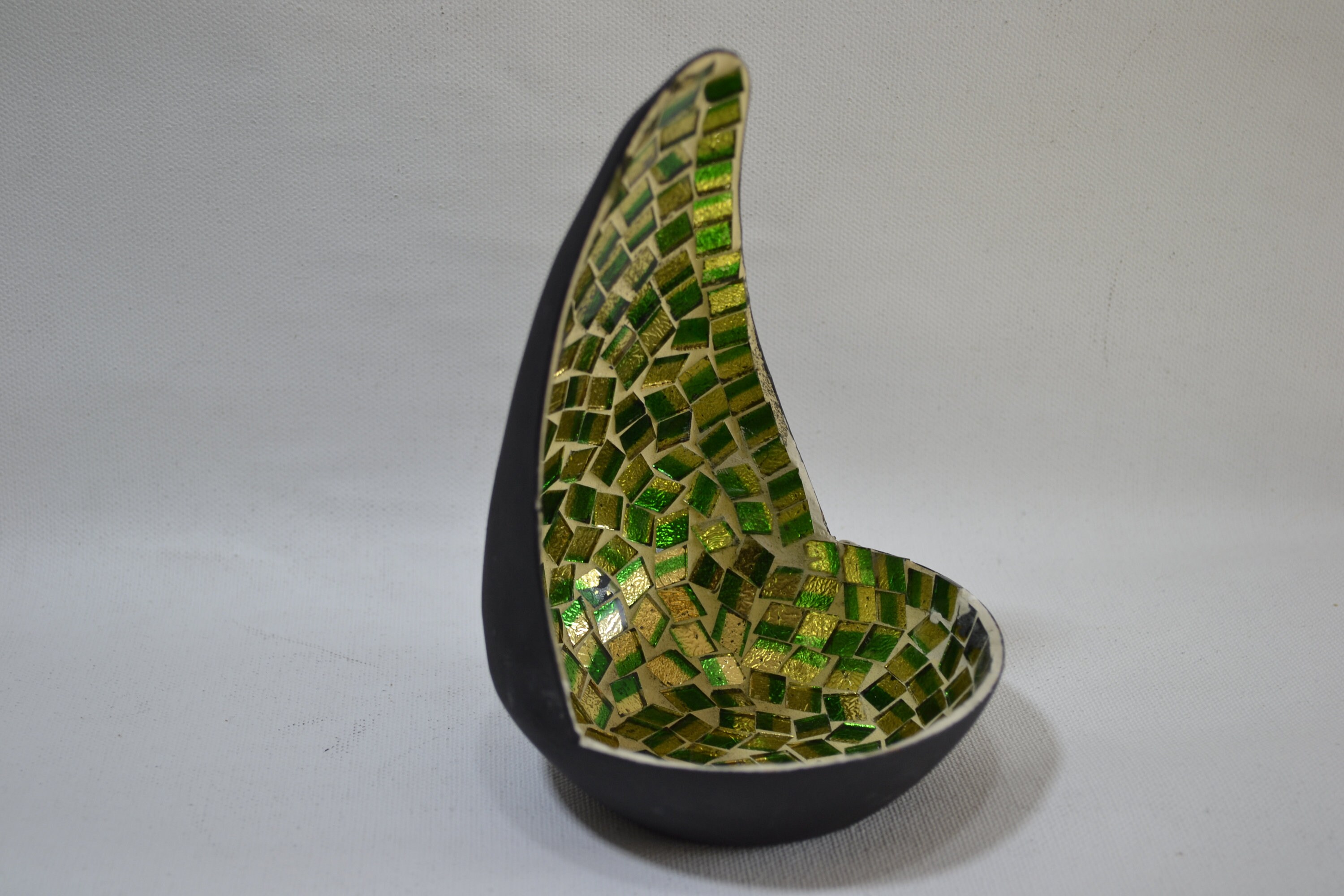 Green Gold Mosaic Candle Holder for Tables Christmas Etsy