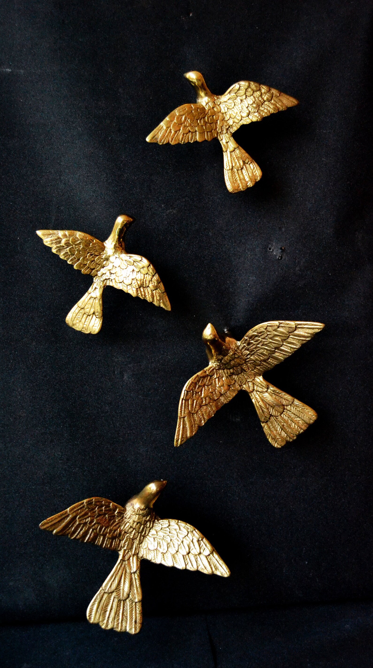 4 Pc Brass Birds wall art brass bird wall Art bedroom decor Etsy