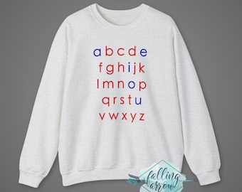ABC Sweater, Montessori Teacher Crewneck Sweatshirt Teacher Gift, Montessori Letters Movable Alphabet Gift for Montessorian