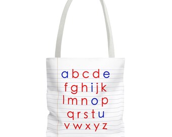 Montessori Teacher Tote Bag Alphabet Canvas Bag