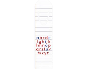 ABC Montessori Teacher Bookmark, Movable Alphabet on Lined Paper Metal Bookmark, Montessori Mom Page Tag Gift for Teacher