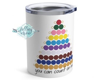 Montessori Teacher Coffee Cup Funny Counting Beads Mug You can count on me inspiration Quote on Cup Gift for Montessorian Tumbler 10oz