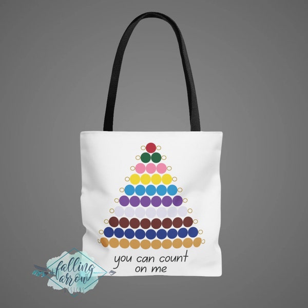 Montessori Teacher Tote Bag You Can Count On Me Bead Stairs Canvas Bag Math Counting Beads Gift for Teacher