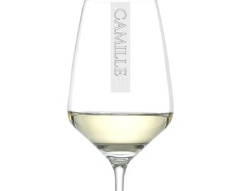 White wine glass with engraving name 1 / 2 / 6 / 12 pieces | 356ml Schott personalized wine glass | White Wine Goblet & Individual Laser Engraving