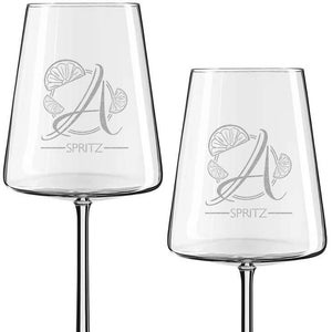 Spritz glasses set of 2 - Stölzle Lausitz Power series, elegant aperitif glasses, laser engraved, dishwasher safe, 520 ml