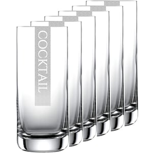 Cocktail glasses set of 6, Cool series with engraving COCKTAIL | 6 pieces of 390ml glasses from Schott | Dishwasher safe | Cocktail glass with laser engraving