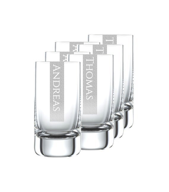 Schnapsglas mit Gravur | Personalisiert mit Namen 5cl | Schott Schnapsgläser Name | Glas Convention 35