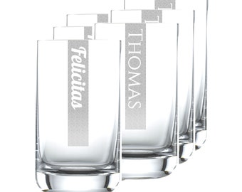 Vaso de agua con grabado | Personalizado con nombre 255ml | Vaso de cristal Schott | Vaso para beber | Convención del Vidrio 12