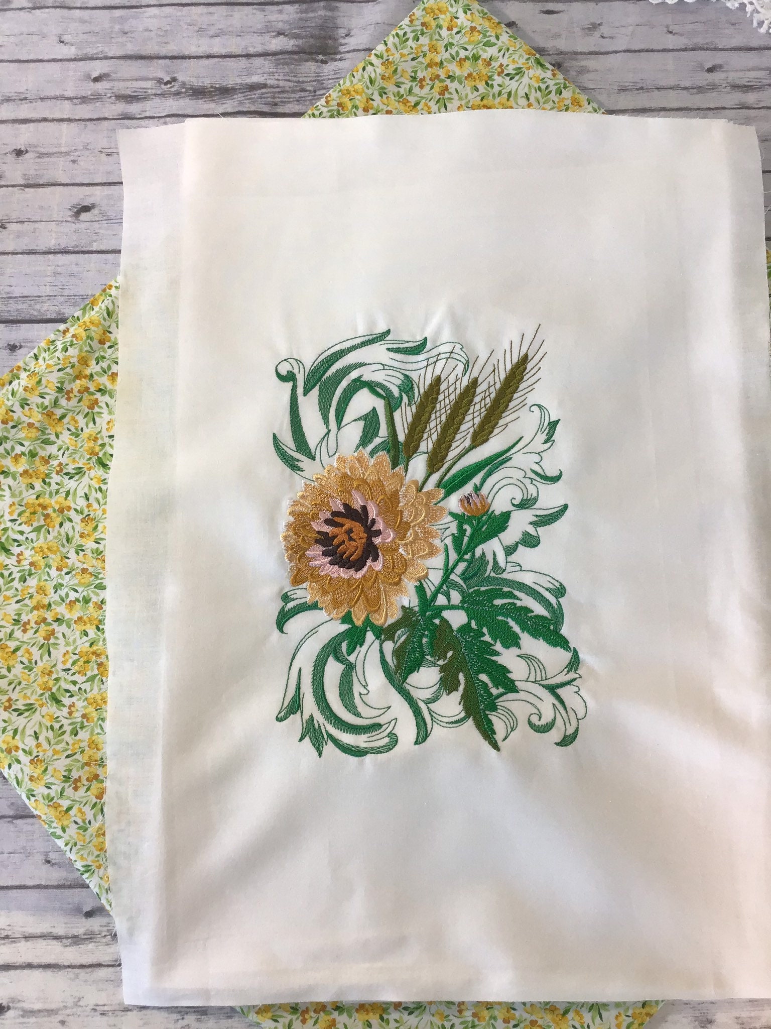 Machine embroidered chrysanthemum Etsy