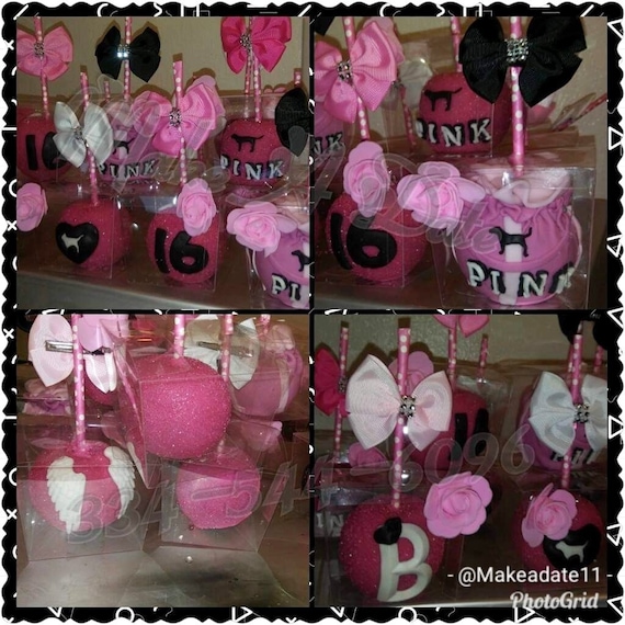 Victoria S Secret Designer Pink Inspired 3d Themed Candy Apples Birthday Apple Favors Vs Victoria S Secret Theme