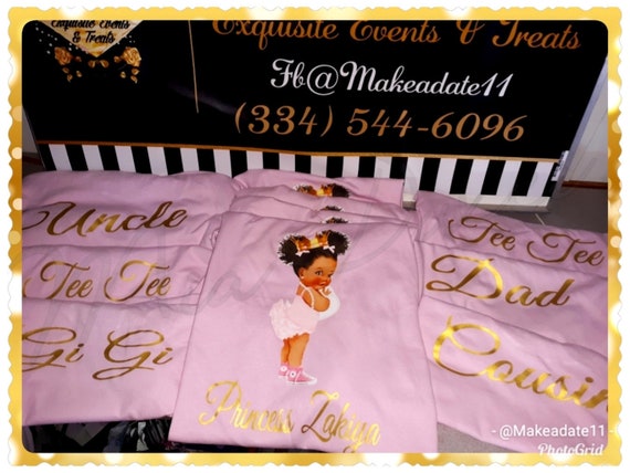Personalized Afro Princess Baby Shower Birthday Family Shirts Etsy