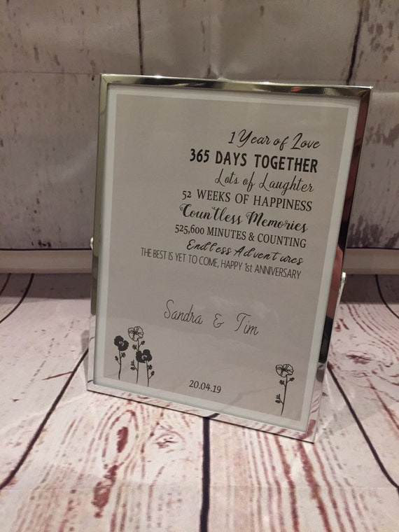 Personalised 1st Anniversary Frame Etsy Personalised 1st Anniversary Frame Etsy