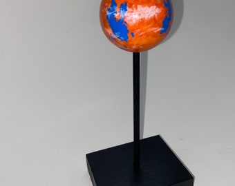 Globo terráqueo Vulcan pintado a mano: decoración inspirada en Star Trek